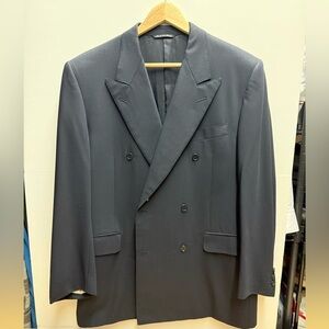 Canali Navy Double-Breasted Blazer 42R